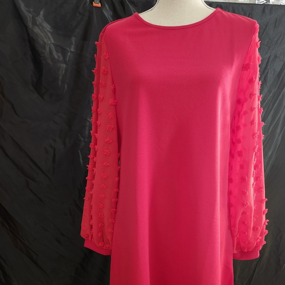 SHEIN Vibrant Red Long Sleeve Dress